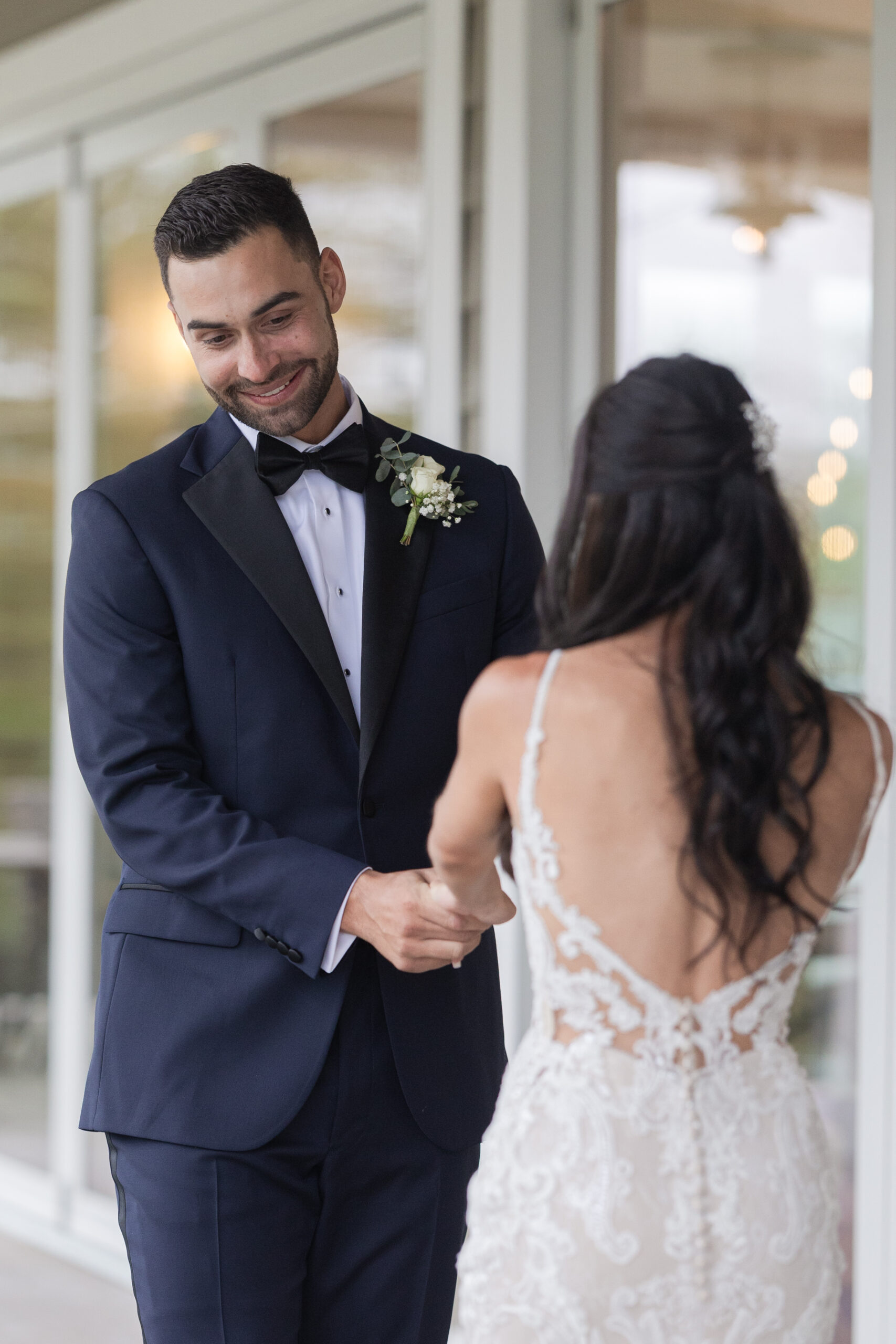Bride and Groom_First Look_Bear Brook Valley Outdoor
