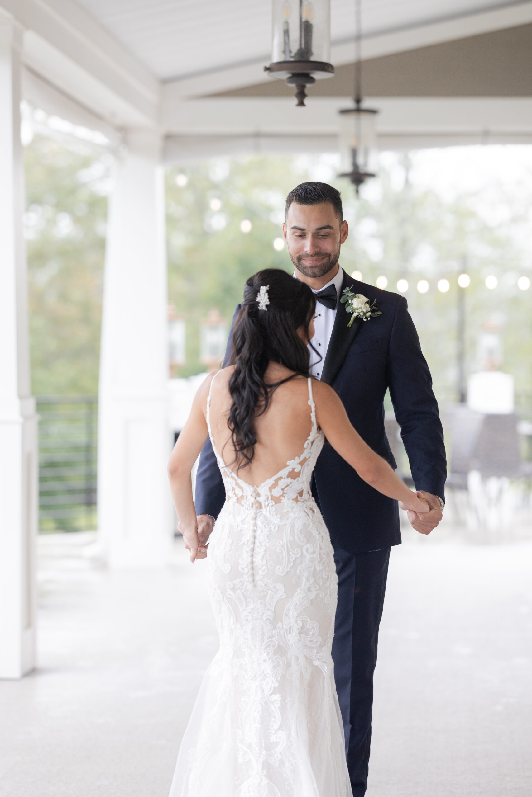 Bride and Groom_First Look_Bear Brook Valley Outdoor