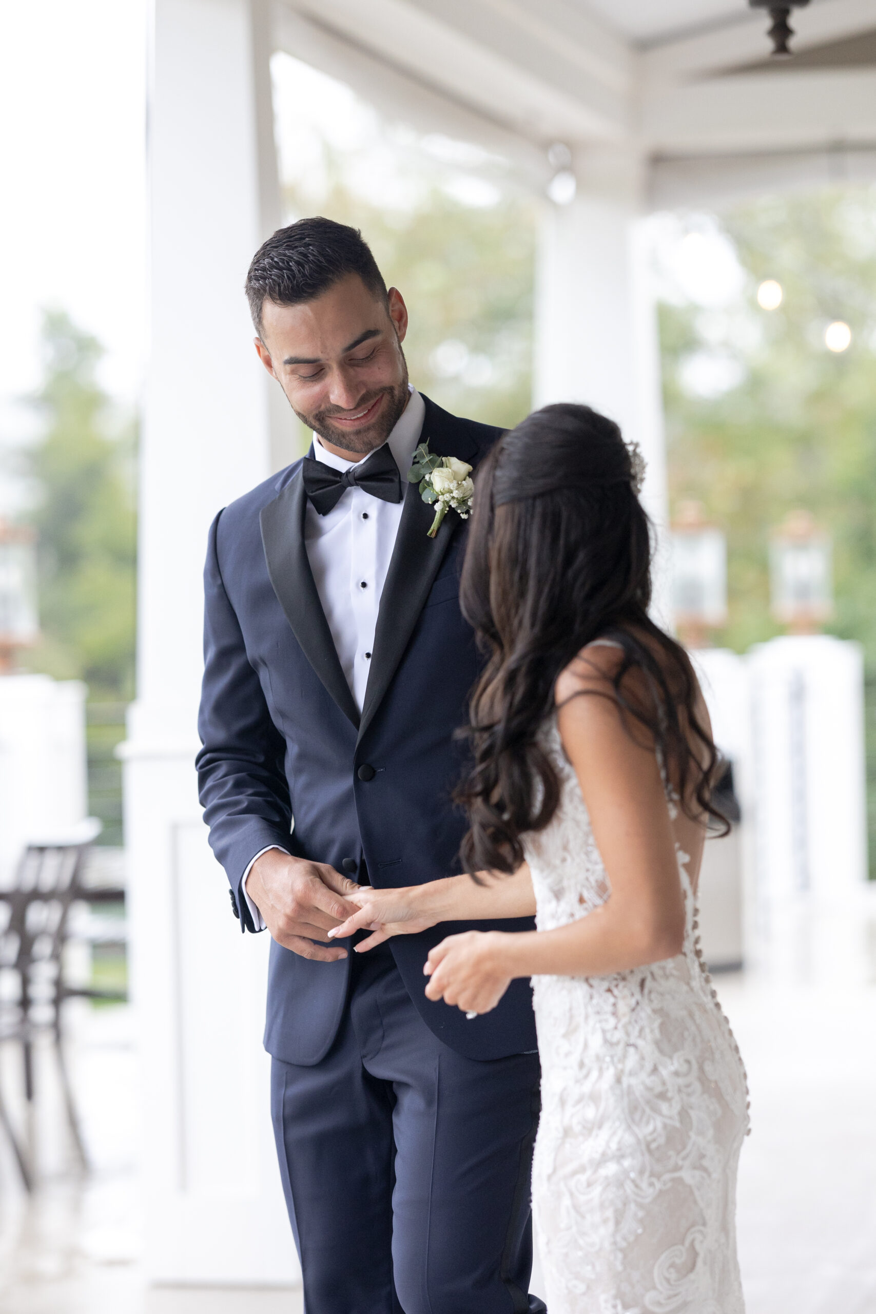 Bride and Groom_First Look_Bear Brook Valley Outdoor