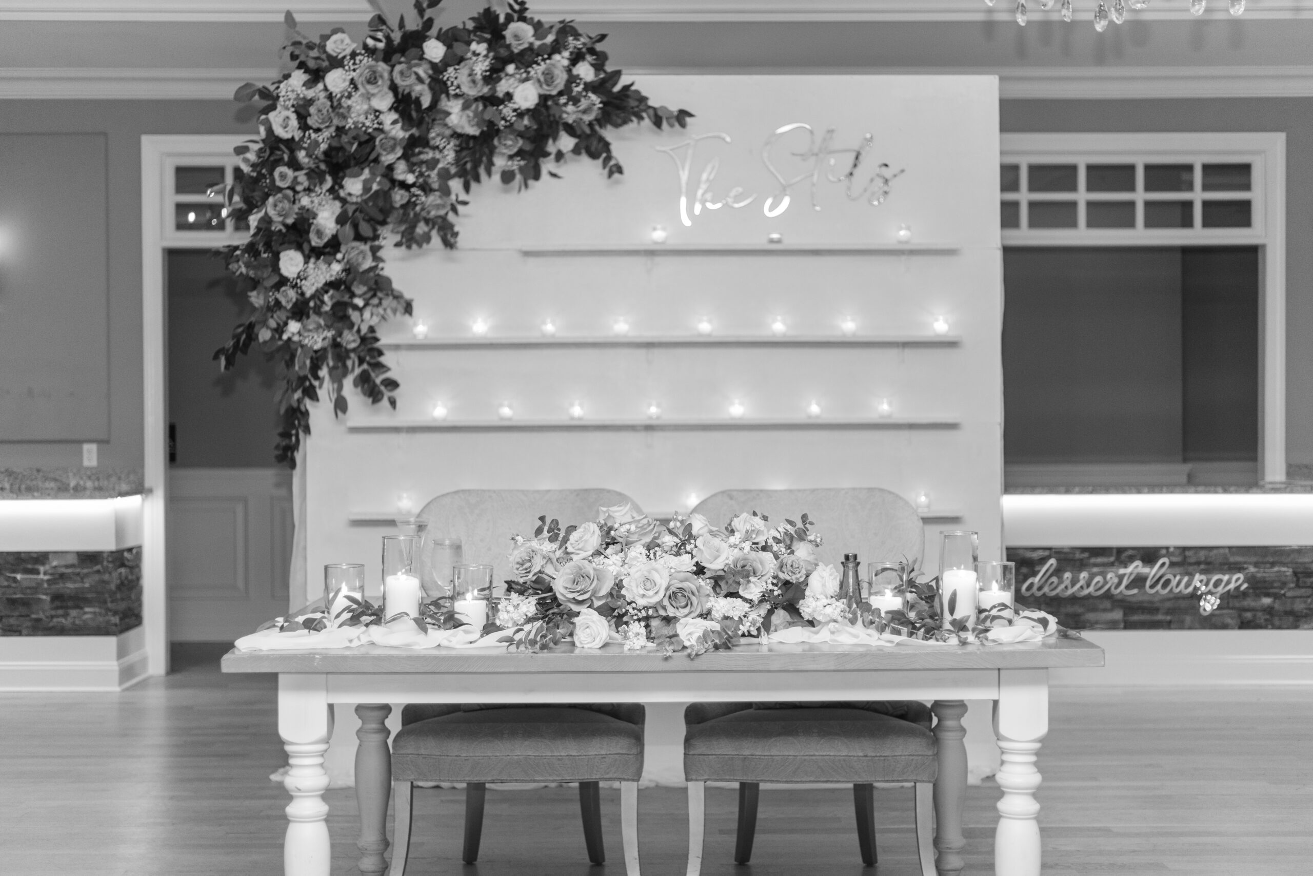Wedding Reception Floral Details at Bear Brook Valley