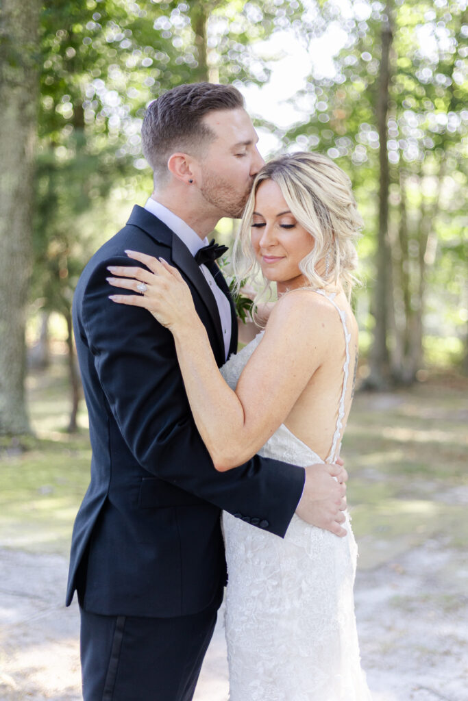 Bride and groom portraits at golf course wedding venue