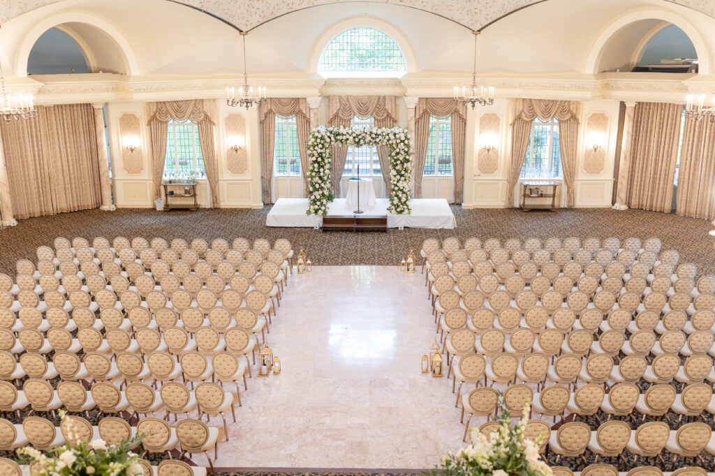 Wedding ceremony inside New Jersey Castle Wedding Venue