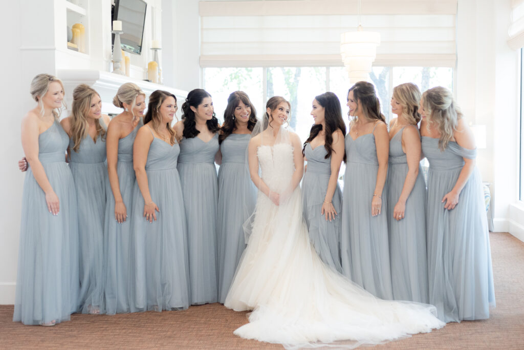 Bride with bridesmaid