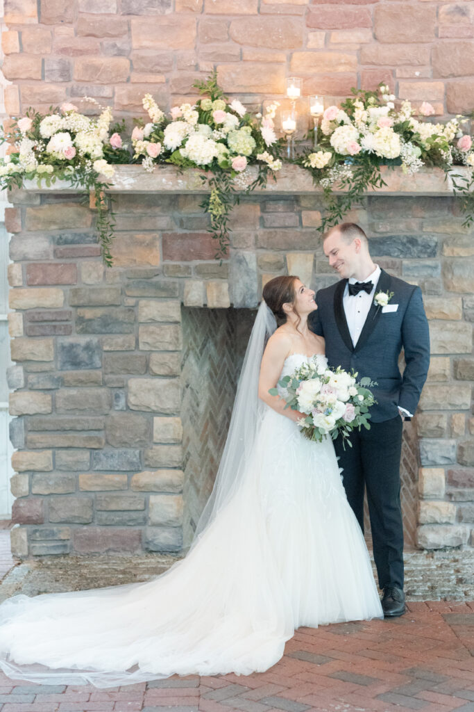 Bride and groom inside Ashford Estate Red Barn