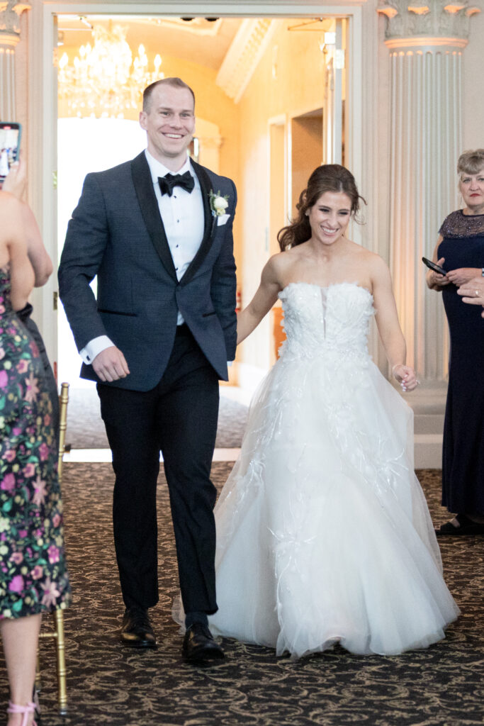 Bride and groom's first dance inside Ashford Estate ballroom