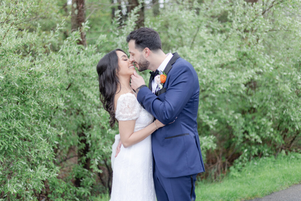 Bride and groom portraits at Bear Brook Wedding Venue