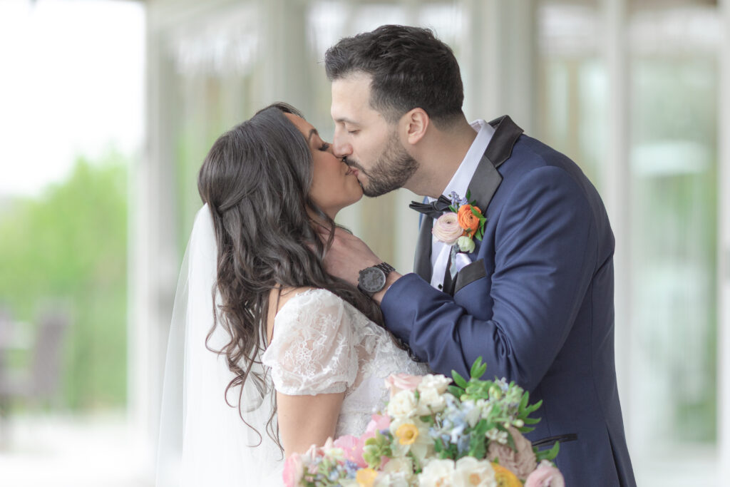 Bride and groom outdoor portraits at Bear Brook Valley