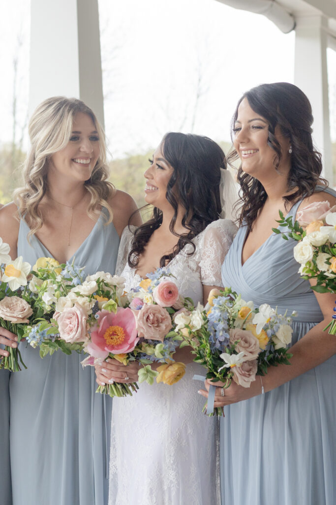 Bride and bridesmaid