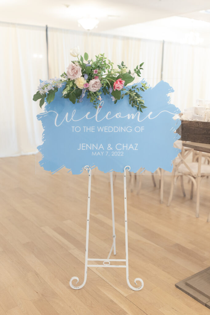 Wedding reception decor welcome sign