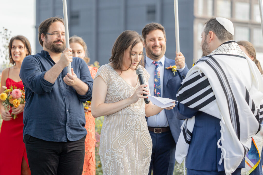 Exchanging vows at Brooklyn wedding ceremony