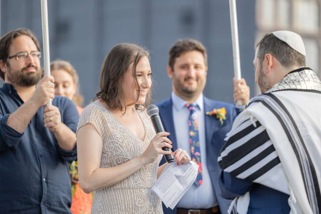 Exchanging vows at Brooklyn wedding ceremony