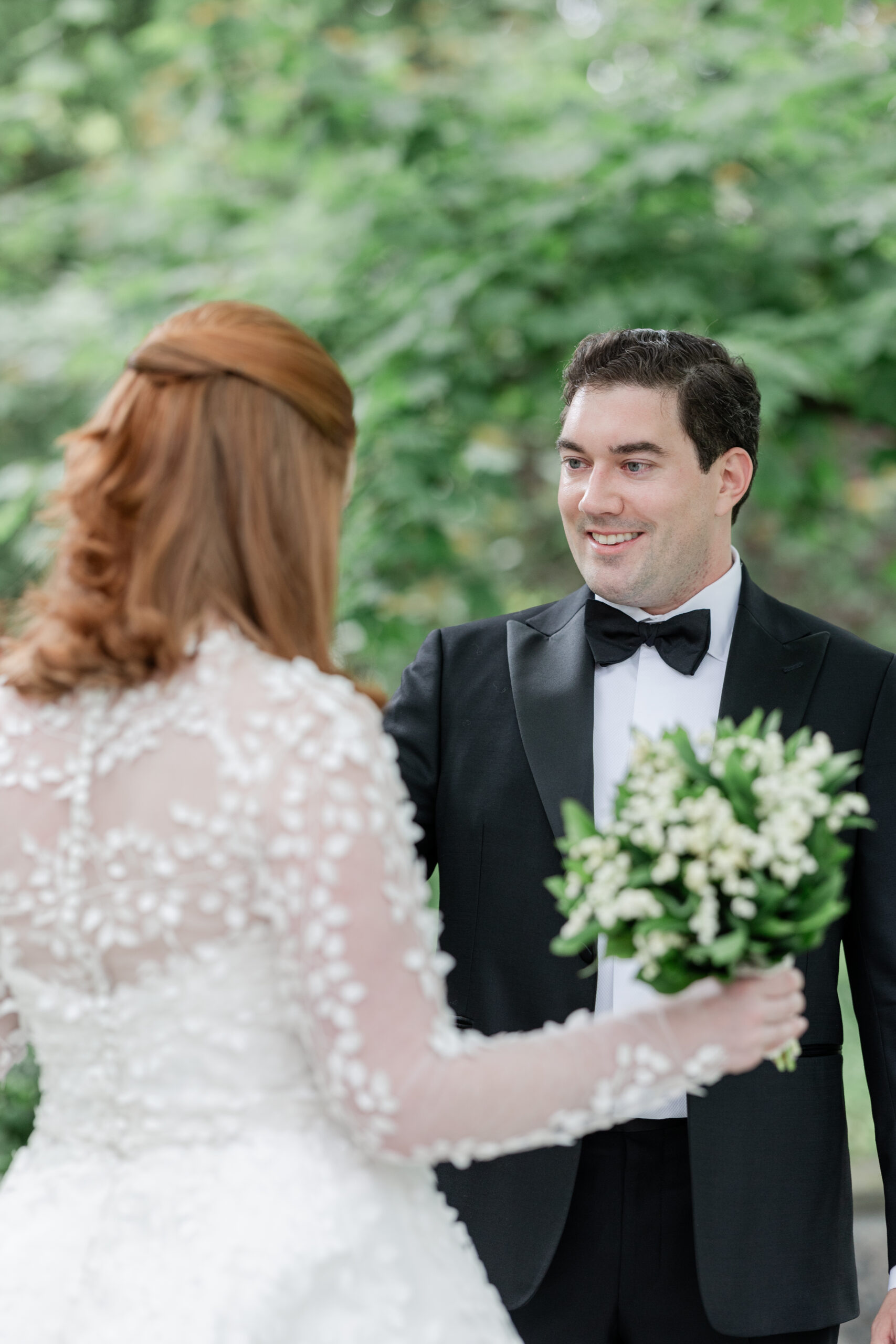 Bride and groom first look