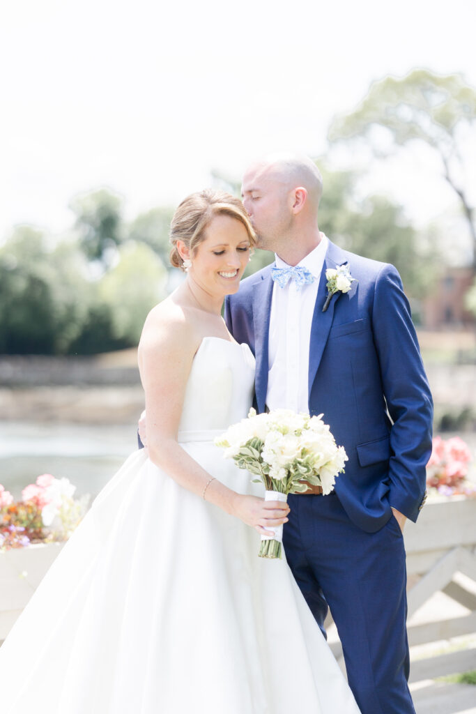 Bride and groom portraits at yacht club wedding venue