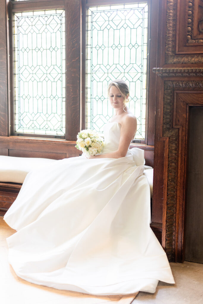 Bride portraits inside Larchmont Yacht Club Wedding Venue