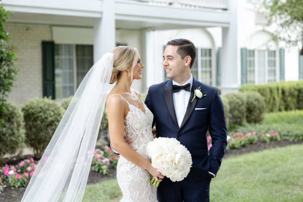 Bride and groom outdoor portraits at Madison Hotel, Morristown, NJ