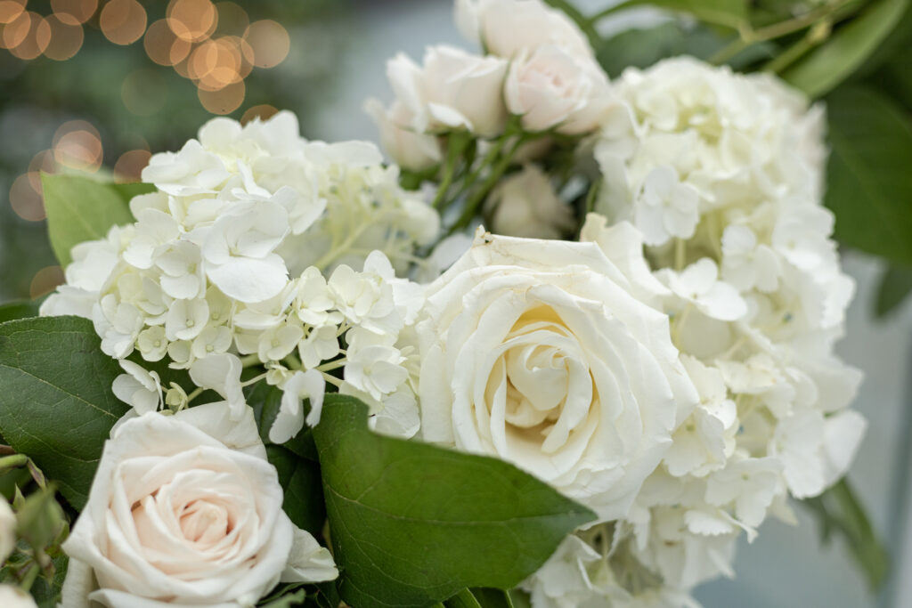 Wedding Ceremony centerpiece details inside Madison Hotel Conservatory