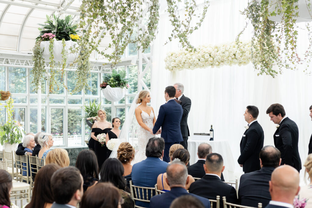 Wedding ceremony at Madison Hotel Conservatory, NJ wedding venue