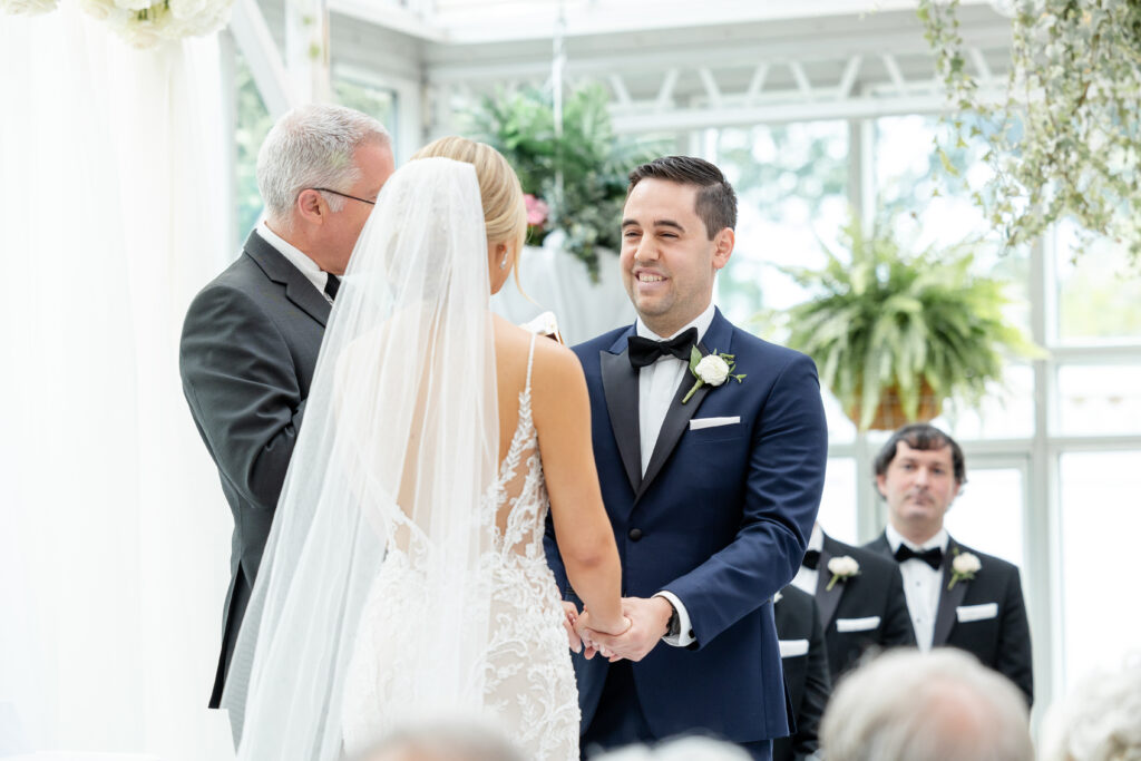 Wedding ceremony at Madison Hotel Conservatory, NJ wedding venue