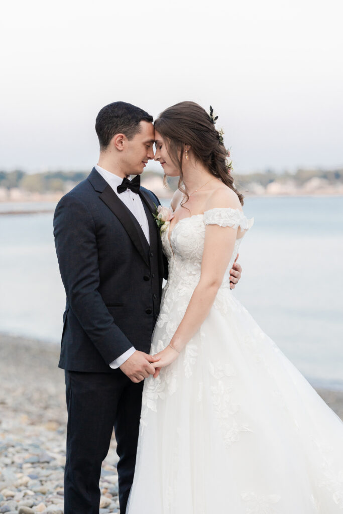 Bride and groom sunset photos