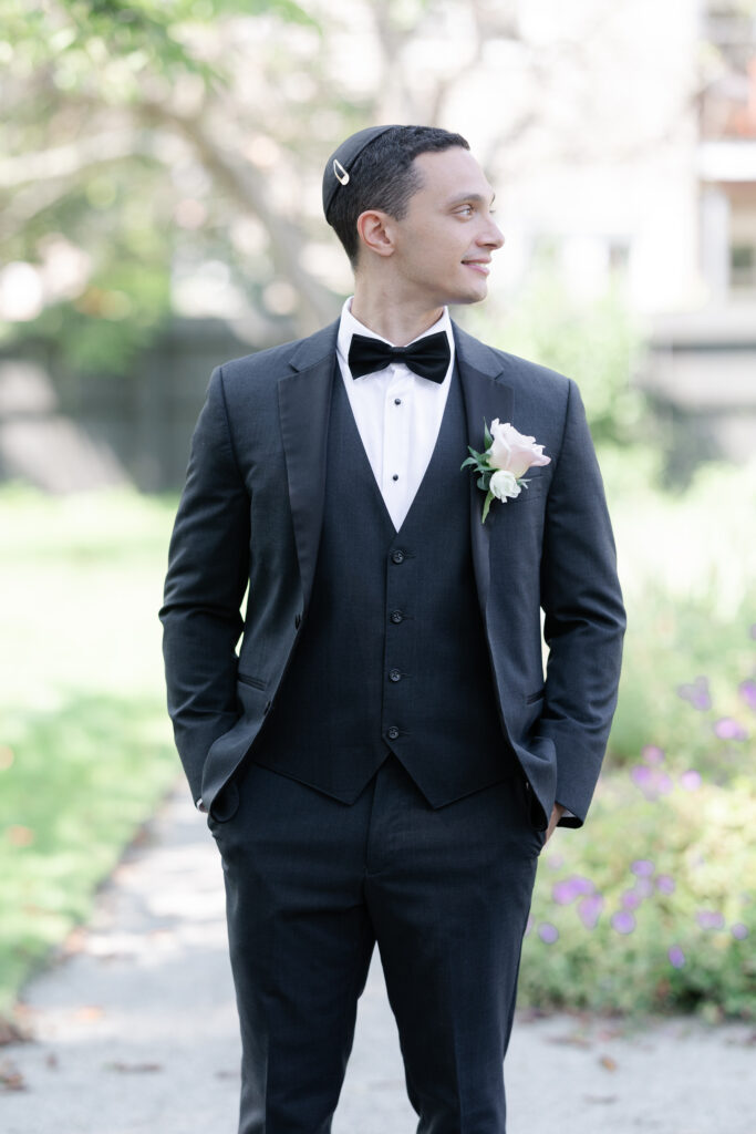 Groom portraits in Massachusetts wedding