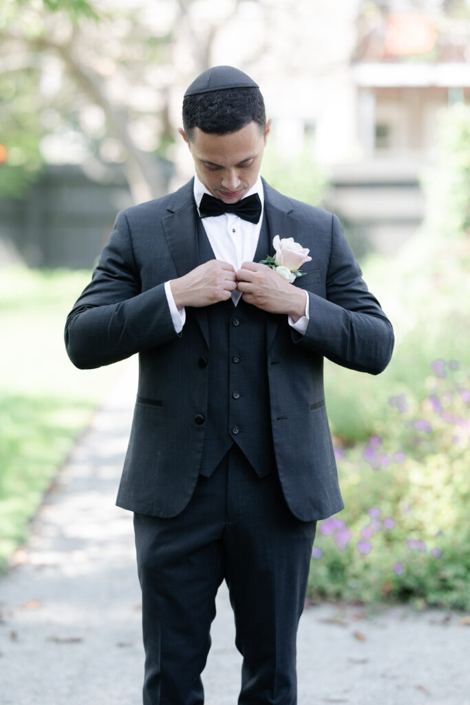 Groom portraits in Massachusetts wedding