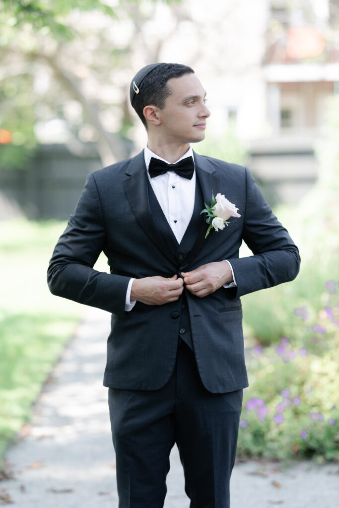 Groom portraits in Massachusetts wedding