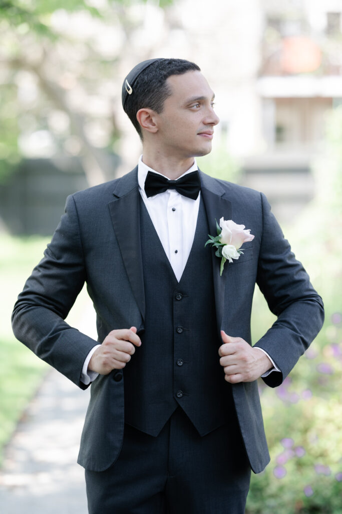 Groom portraits in Massachusetts wedding