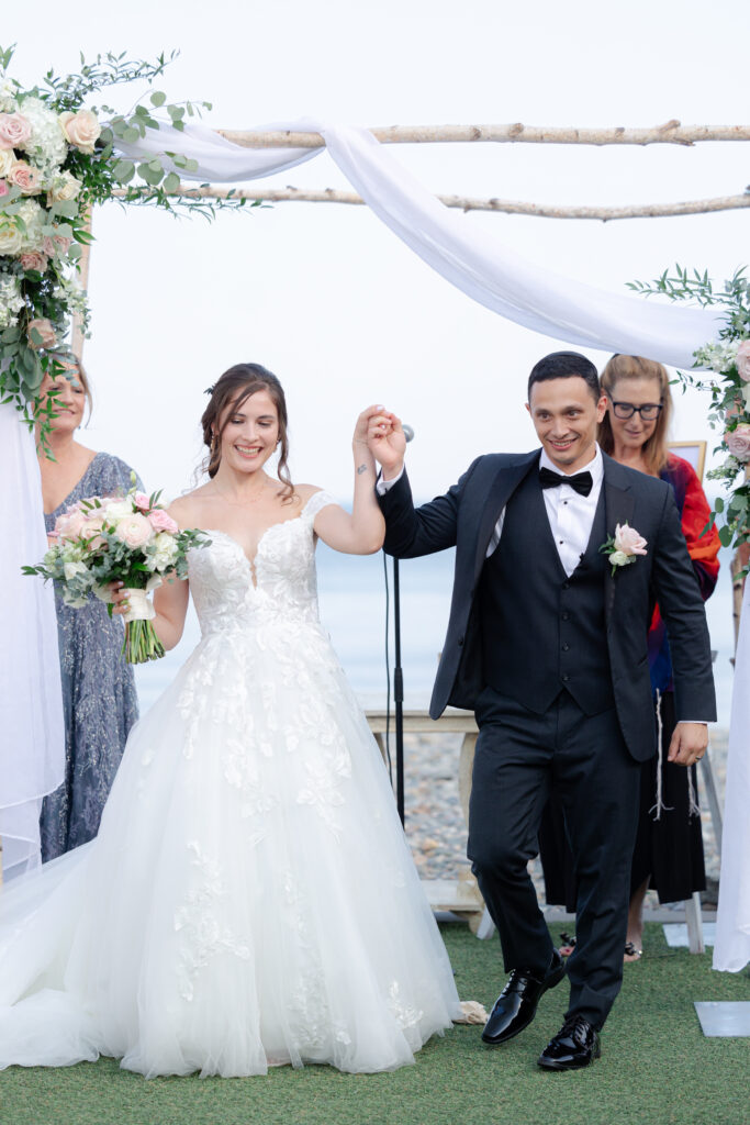 Outdoor wedding ceremony in Massachusetts