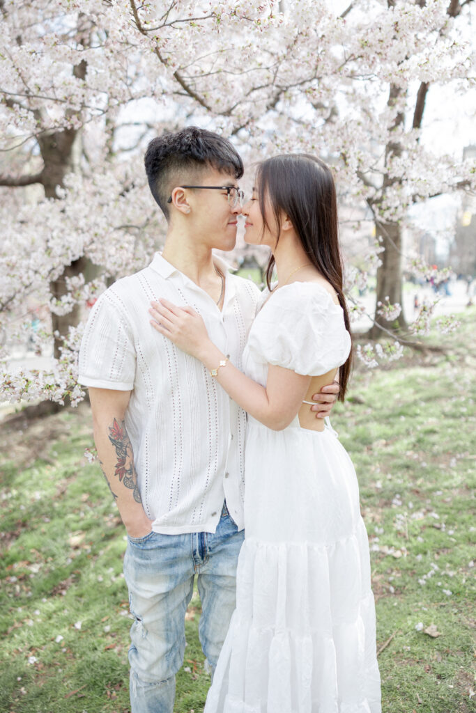 Cherry Blossom Couple Photos at NYC Central Park