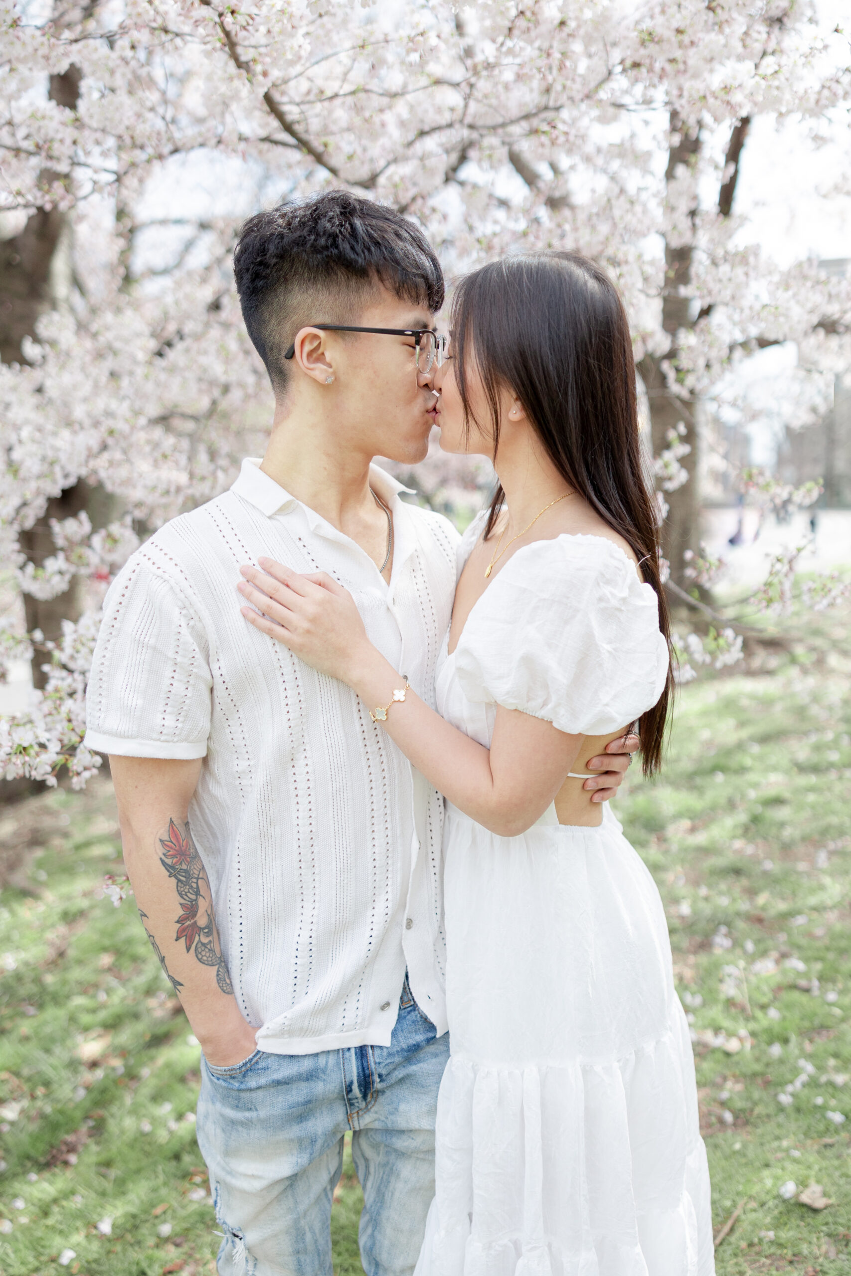 Natural light engagement portraits in Central Park NYC
