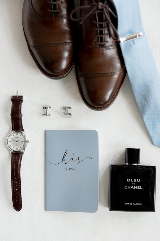 Groom flatlay details