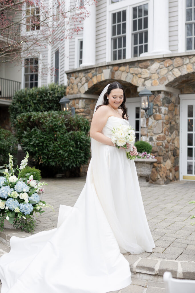 Bride outdoor portraits at Olde Mill Inn Wedding Venue