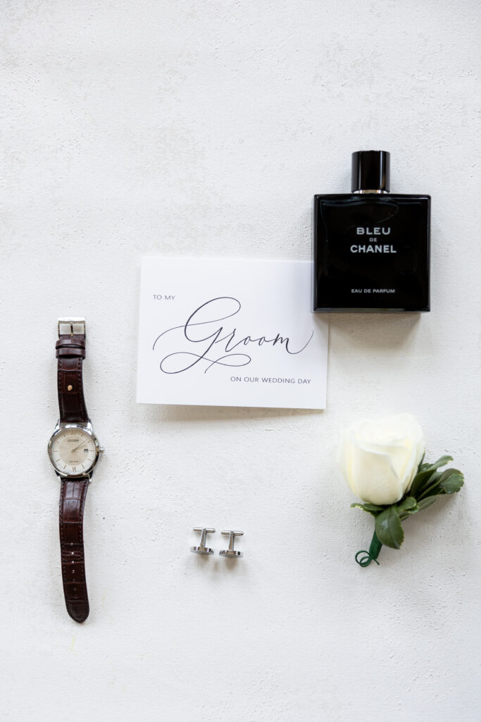 Groom flatlay details