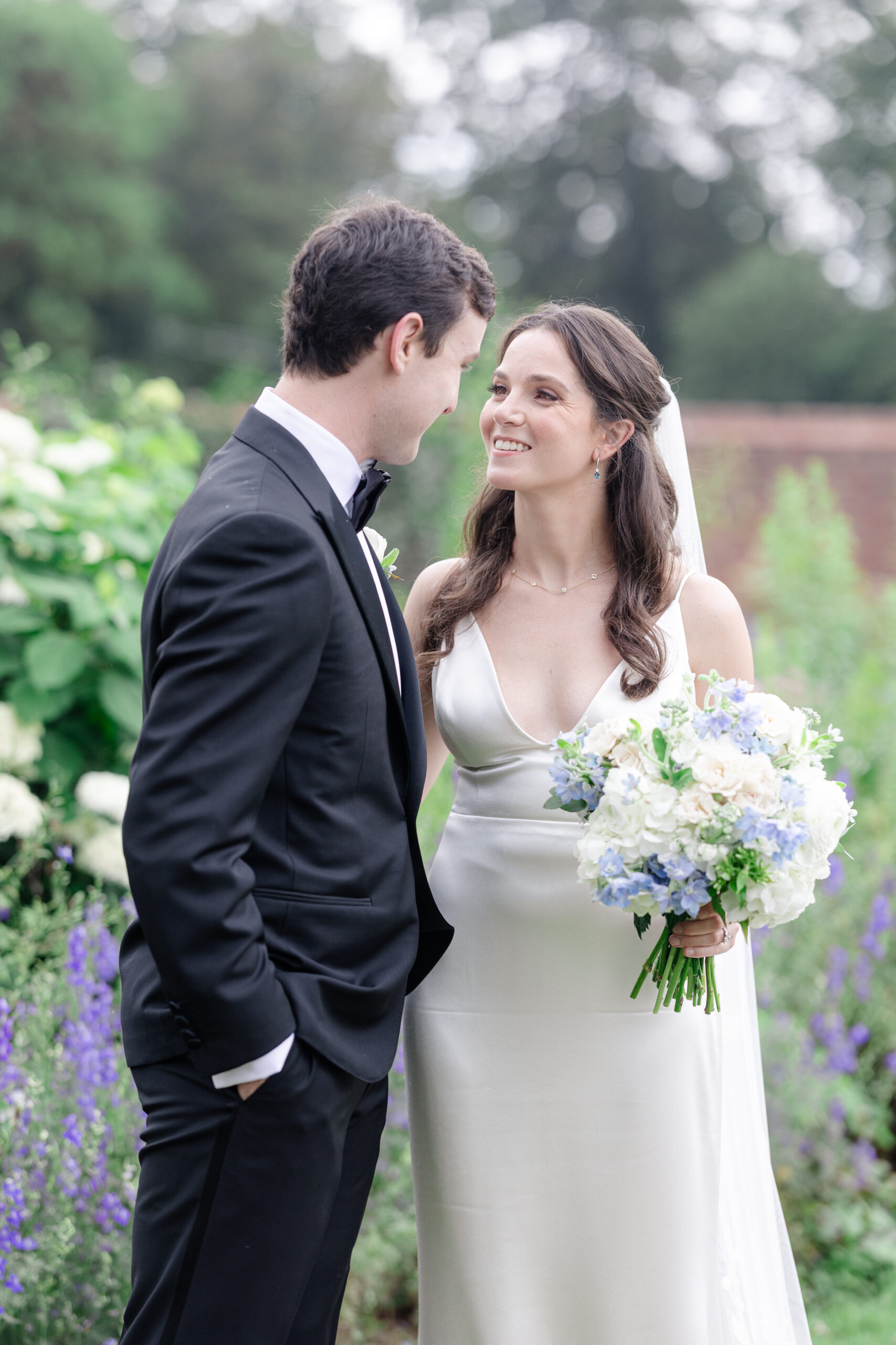 Outdoor bride and groom portraits in Princeton NJ Wedding Venue