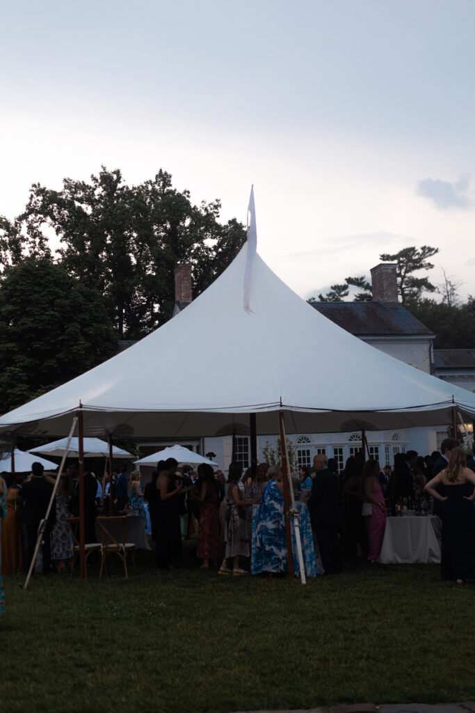 Wedding reception outdoor tent