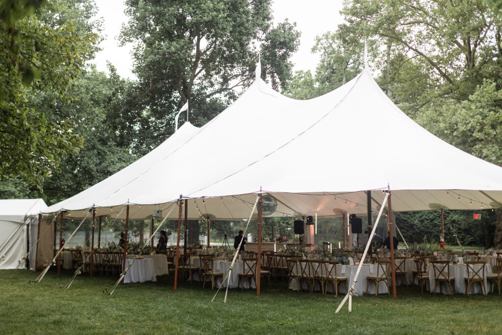 Wedding reception outdoor tent