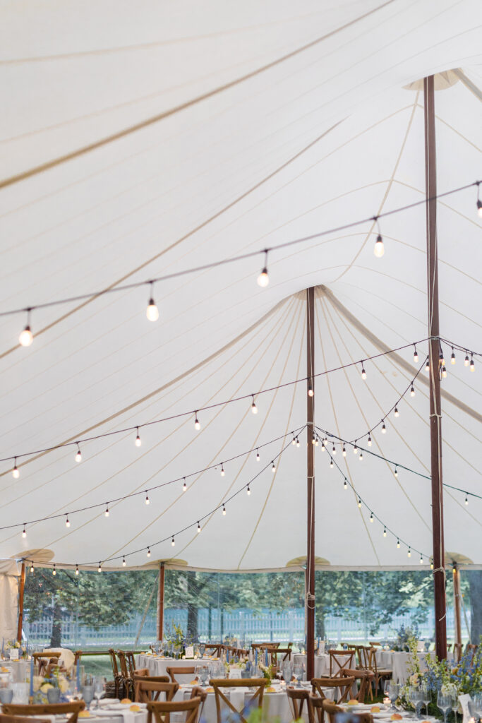 Wedding reception outdoor tent