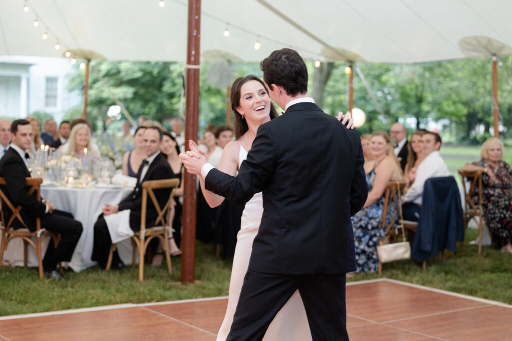 Bride and groom first dance