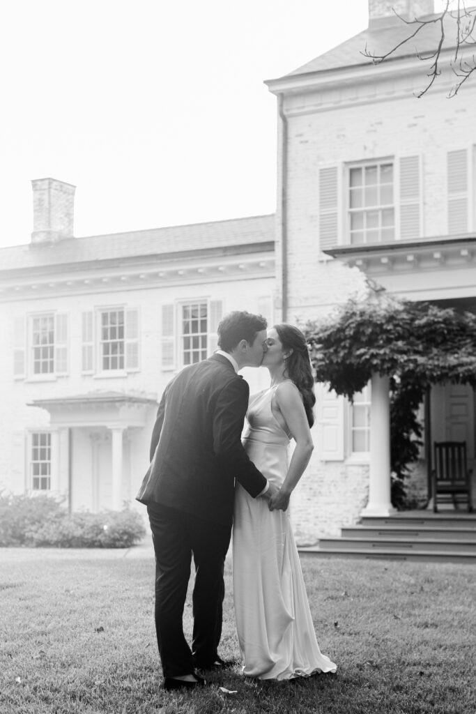 Sunset photo of bride and groom