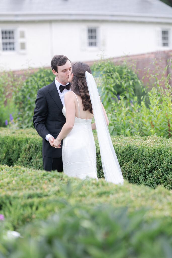 Outdoor first look at Princeton New Jersey Wedding Venue