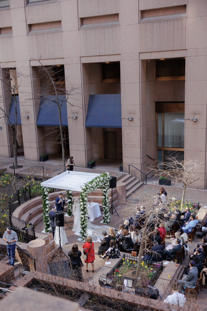 Outdoor wedding ceremony at Fidi Wedding Venue