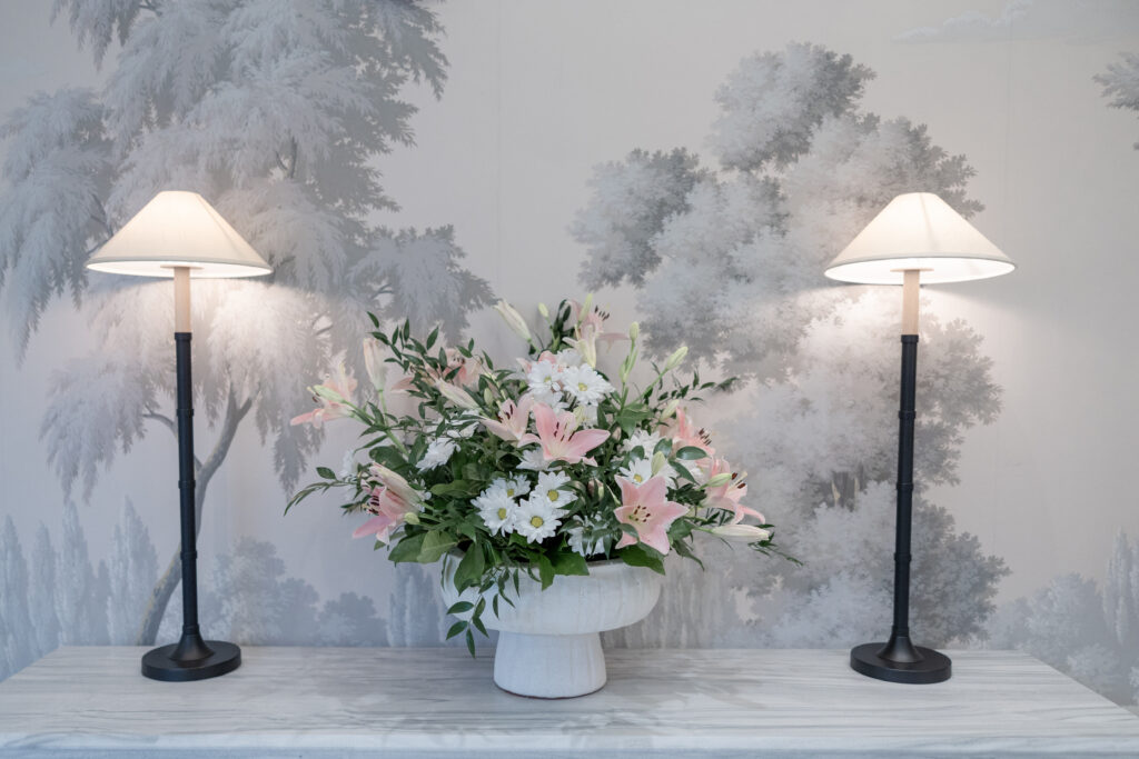 Florals displayed inside Wall Street Hotel