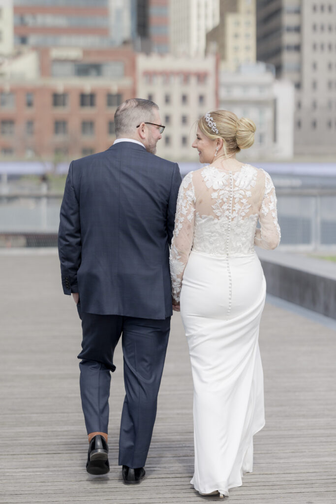 Bride and groom at Pier 16