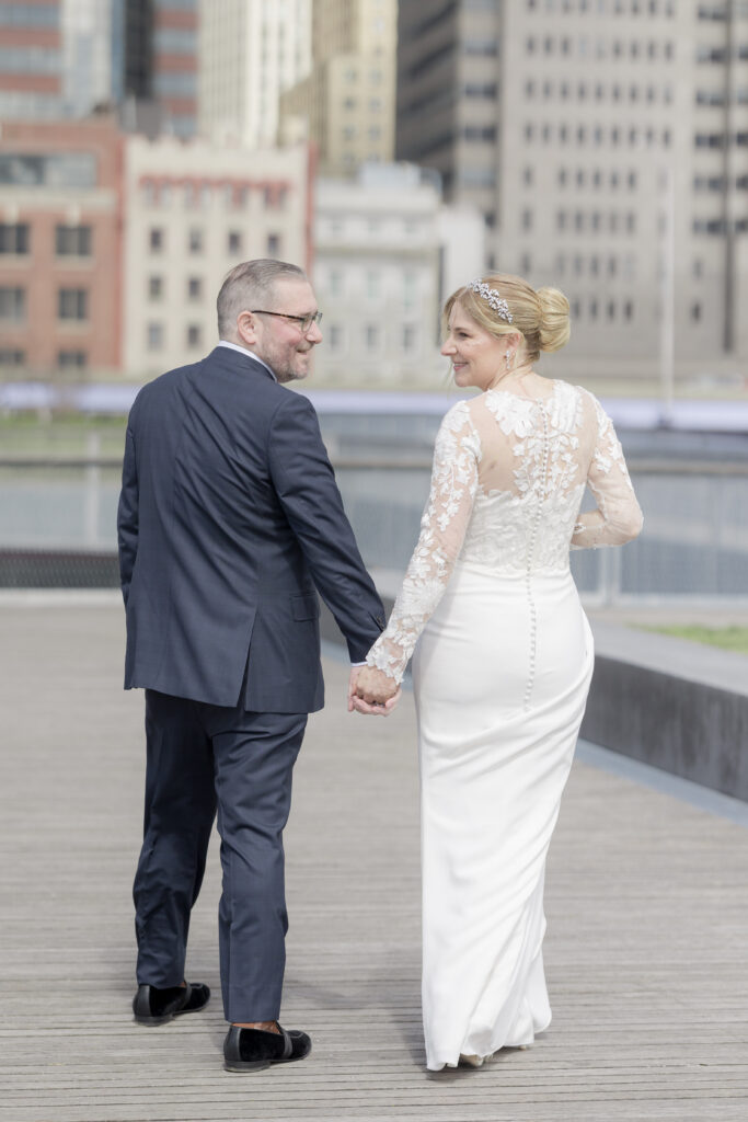 Bride and groom at Pier 16