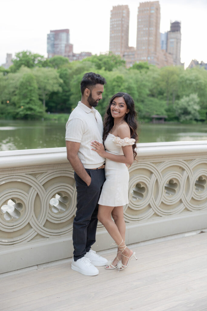 Spring Engagement Photos in NYC Bow Bridge