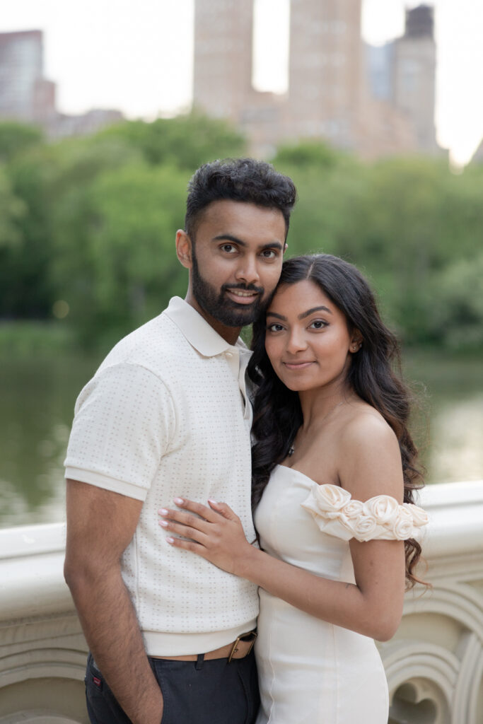 Spring Engagement Photos in NYC Bow Bridge