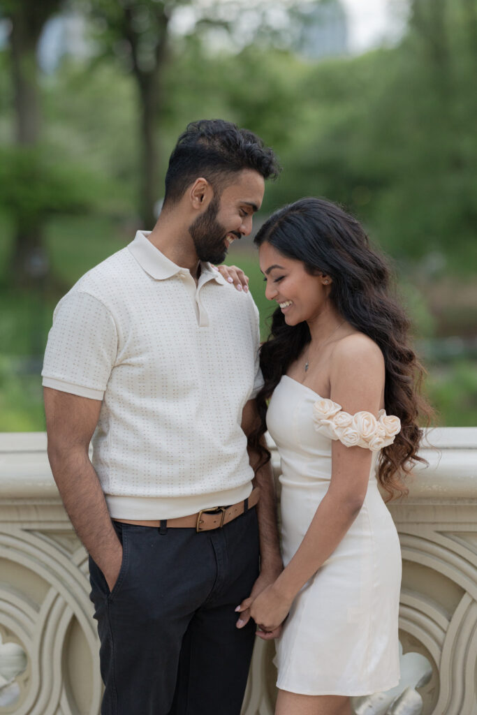 Spring Engagement Photos in NYC Bow Bridge