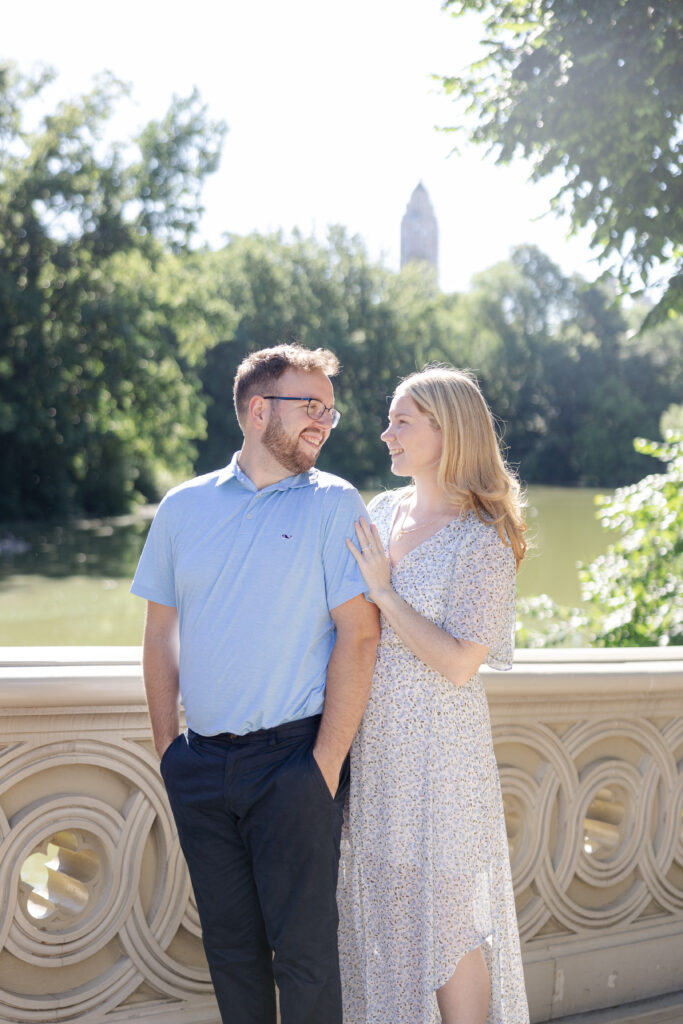 Couple photos on Central Park Bow Bridge