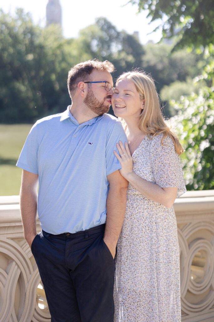 Couple photos on Central Park Bow Bridge