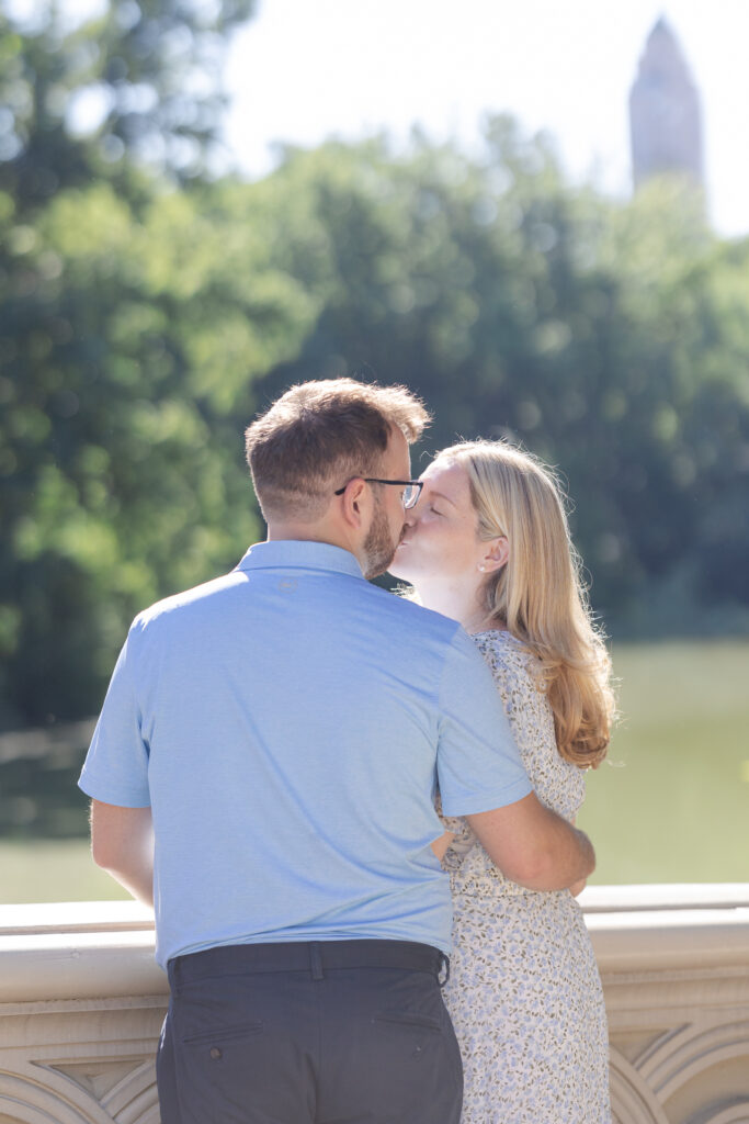 Couple photos on Central Park Bow Bridge